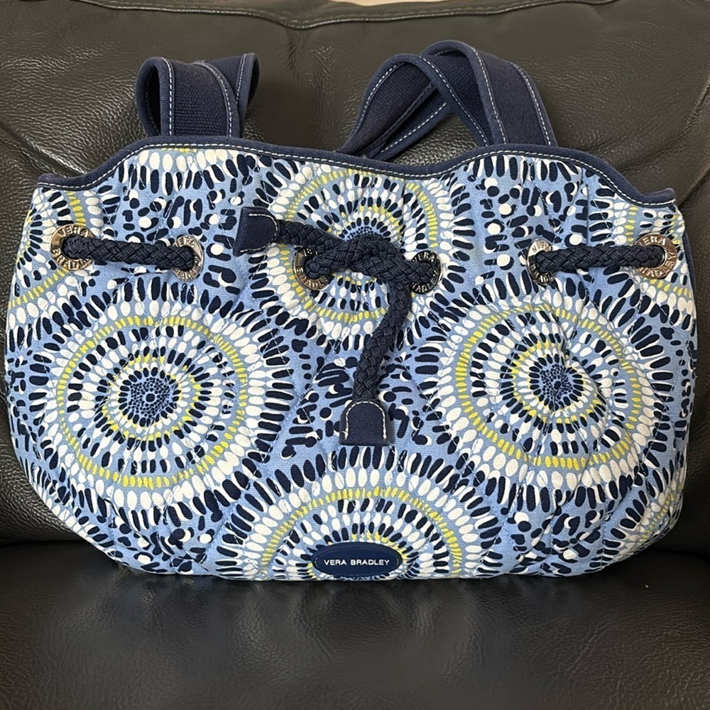 Vera Bradley Canvas Tote with Drawstring Limited Edition Print Starry Night